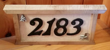 Heirloom Hourglass sign Custom Handcrafted Home Numbers Sign in Curly Maple