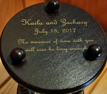 Heirloom Hourglass Unity Sand Ceremony Hourglass The Wedding Day in Black Unity Sand Ceremony Hourglass by Heirloom Hourglass