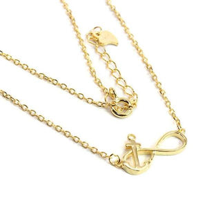 Infinity Anchor Necklace in Gold