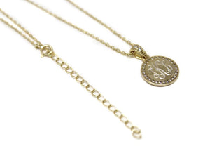 Round Gold Monogram Necklace