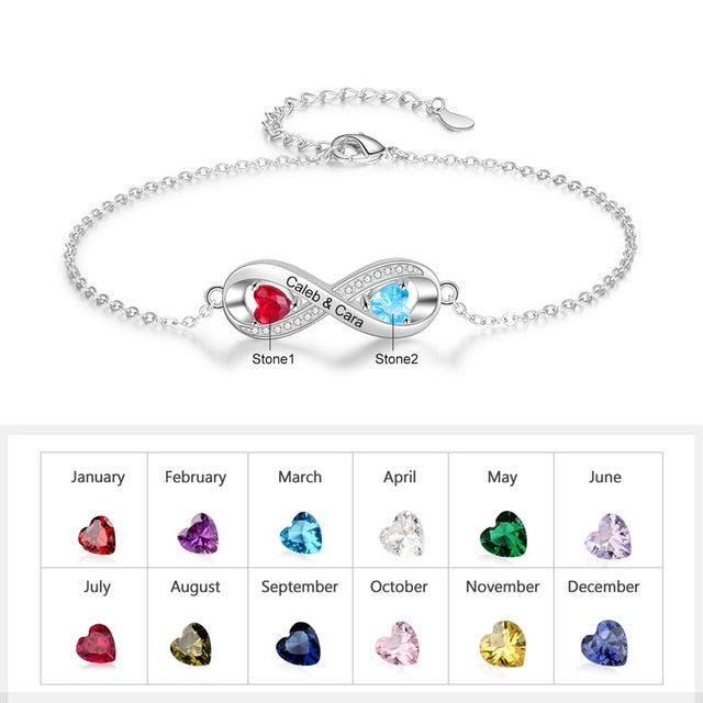 Birthstone infinity bracelet clearance