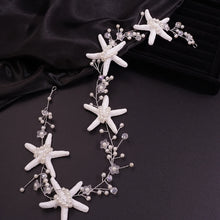Handmade Silver Wedding Starfish and Pearls Bridal Tiara Headpiece