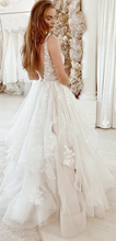 Heirloom Collections dress Flowing Princess Bridal Gown with Lace Appliques