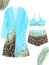 Heirloom Hourglass 3 Pieces High Waist Bikini and Kimono Set