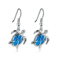 Heirloom Hourglass earrings Beach Blue Fire Opal Sea Turtle Earrings