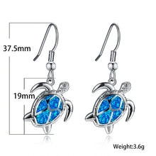 Heirloom Hourglass earrings Beach Blue Fire Opal Sea Turtle Earrings