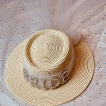 Heirloom Hourglass hat Beach Bride Wedding or Honeymoon Straw Hat