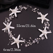 Heirloom Hourglass headpiece Handmade Silver Wedding Starfish and Pearls Bridal Tiara Headpiece