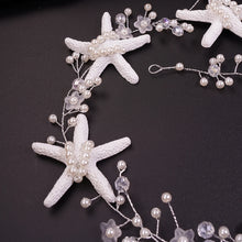 Heirloom Hourglass headpiece Handmade Silver Wedding Starfish and Pearls Bridal Tiara Headpiece