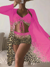 Heirloom Hourglass Hot Pink / S 3 Pieces High Waist Bikini and Kimono Set