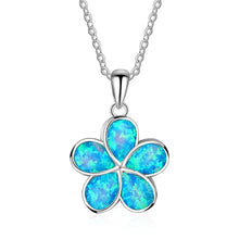 Heirloom Hourglass necklace Flower Beach Blue Fire Opal Pendant Necklace in Various Designs