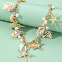 Heirloom Hourglass necklace Gold Ocean Series Shell Starfish and Pearl Necklace