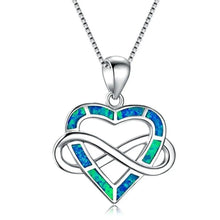 Heirloom Hourglass necklace Infinity Heart Beach Blue Fire Opal Pendant Necklace in Various Designs