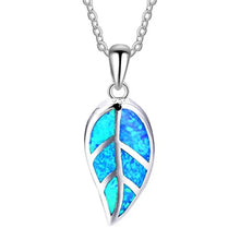 Heirloom Hourglass necklace Leaf Beach Blue Fire Opal Pendant Necklace in Various Designs