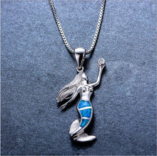 Heirloom Hourglass necklace Mermaid Beach Blue Fire Opal Pendant Necklace in Various Designs