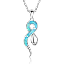 Heirloom Hourglass necklace Snake Beach Blue Fire Opal Pendant Necklace in Various Designs