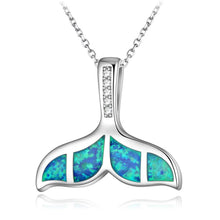 Heirloom Hourglass necklace Tail Fin Beach Blue Fire Opal Pendant Necklace in Various Designs
