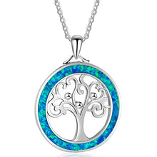 Heirloom Hourglass necklace Tree Beach Blue Fire Opal Pendant Necklace in Various Designs