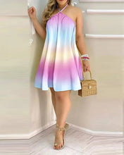 Heirloom Hourglass Summer Dress rainbow / S Floral Print Backless Halter Dress