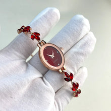 Heirloom Hourglass watch Red Women's Gemstone Quartz Bracelet Watch