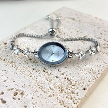 Heirloom Hourglass watch Silvery Women's Gemstone Quartz Bracelet Watch