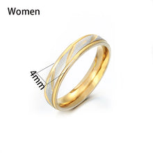 Heirloom Hourglass wedding band 5 / 4MM Titanium Steel Gold Wave Couple Rings Wedding Infinity Ring Men and Women