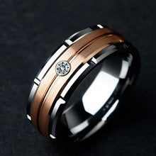 Heirloom Hourglass wedding band 5 / Mens Luxury Rose Gold Zircon Stones Men or Women Wedding Band