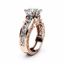 Heirloom Hourglass wedding band 5 / Womens Luxury Rose Gold Zircon Stones Men or Women Wedding Band