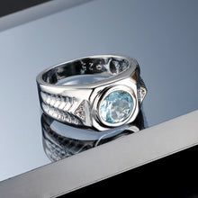Heirloom Hourglass wedding band Aquamarine Wedding Ring for Men