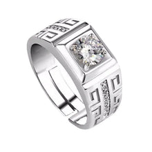 Heirloom Hourglass wedding band Sterling Silver Crystal Wedding Ring for Men