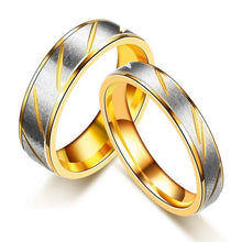 Heirloom Hourglass wedding band Titanium Steel Gold Wave Couple Rings Wedding Infinity Ring Men and Women