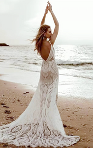 Boho Lace Beach Wedding Dress