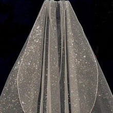 White or Champagne Sparkly Sequined Wedding Veil