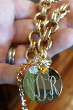 Heirloom Hourglass Bracelet Blank or Monogram Engraved Gold Link Bracelet with Drop Pearl