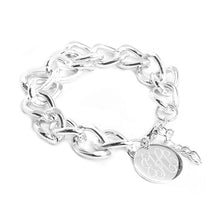 Heirloom Hourglass Bracelet Silver Small Link Bracelet Blank or Monogram Engraved