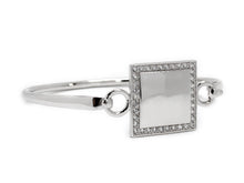 Heirloom Hourglass Bracelet Square Silver Bangle Bracelet Blank or Monogram Engraved
