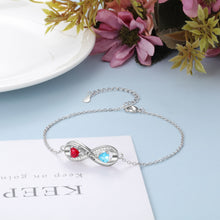Heirloom Hourglass Customized Bracelets Clasp Closure / United States Custom Personalized 2 Names Infinity Bracelet with 2 Birthstones Bracelet