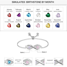 Heirloom Hourglass Customized Bracelets Custom Personalized 2 Names Infinity Bracelet with 2 Birthstones Bracelet