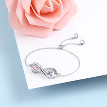 Heirloom Hourglass Customized Bracelets Custom Personalized 2 Names Infinity Bracelet with 2 Birthstones Bracelet