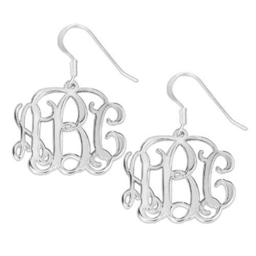 Heirloom Hourglass Earrings Sterling Silver Monogram Earrings