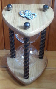 Heart Shaped Wedding Unity Sand Ceremony Hourglass in Dark Oak or other options