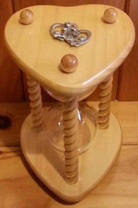 Heirloom Hourglass Heart Shaped Hourglass Unity Hourglass - Heart Shaped Wedding Sand Ceremony Hourglass in Clear Pine