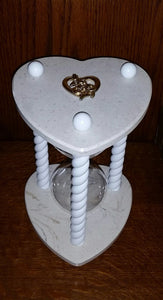 Heirloom Hourglass Heart Shaped Hourglass Wedding Hourglass - Heart Shaped Unity Sand Ceremony Hourglass in Bianco by Heirloom Hourglass - Makers of The Original Unity Hourglass