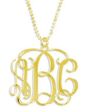 Heirloom Hourglass jewelry 18K Gold Plated Sterling Silver Monogram Necklace