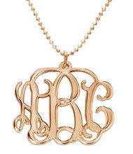 Heirloom Hourglass jewelry 18K Rose Gold Plated Sterling Silver Monogram Necklace