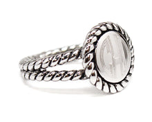Heirloom Hourglass jewelry Braided Rope Sterling Silver Filigree Ring - Plain or Monogram Engraved