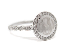 Heirloom Hourglass jewelry CZ Sterling Silver Ring - Plain or Monogram Engraved