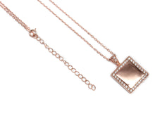 Heirloom Hourglass jewelry Rose Gold Square Monogram Necklace