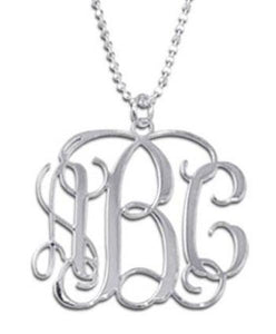 Heirloom Hourglass Necklace Sterling Silver Monogram Necklace