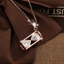 Heirloom Hourglass Rhinestone Silver Hourglass Pendant Necklace